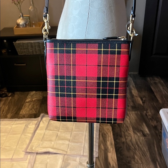 Coach Plaid Crossbody Bag - Red and Black - Picture 2 of 5